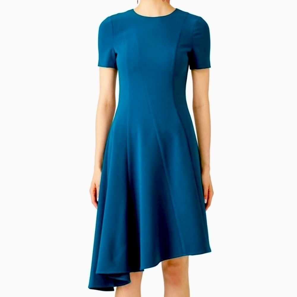 Black Halo Olcay Asymmetrical Dress Blue Size 2